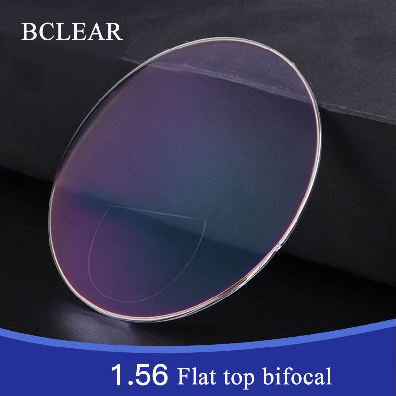 BCLEAR-1.56 굴절률 플랫 탑 안경 처방 이중 초점 렌즈, 원거리 및 근거리 및 근거리 시야 렌즈